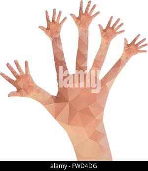 Give me Five Low Poly Vector Stock Vector