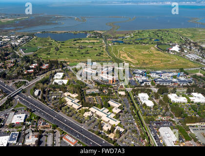 Google headquarters Googleplex, Silicon Valley, California, United States of America, Santa Clara, California, USA, aerial photo Stock Photo