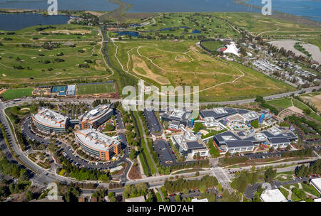 Google headquarters Googleplex, Silicon Valley, California, United States of America, Santa Clara, California, USA, aerial photo Stock Photo