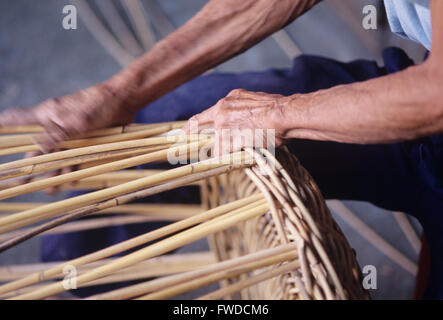 Singapore, Basket weavers shop, city scene Stock Photo