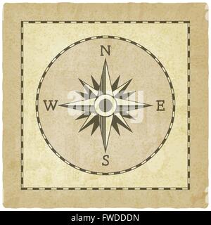 Wind rose on old background - vector illustration Stock Vector
