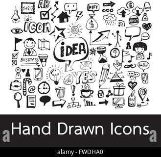 Hand Drawn Icons Stock Vector