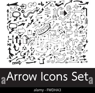Hand Drawn Arrow Icons Stock Vector