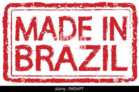 made in brazil stamp text Illustration Stock Vector