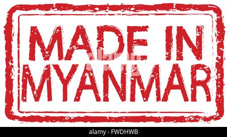 Made in MYANMAR stamp text Illustration Stock Vector