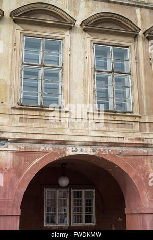 Colorful Renaissance houses, Pohorelec, along the way to Prague Castle. Czech Republic Stock Photo