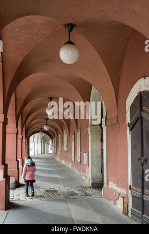 Colorful Renaissance houses, Pohorelec, along the way to Prague Castle. Czech Republic Stock Photo