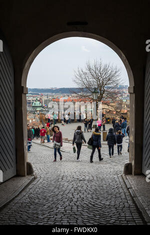 Entrance Gates to Prague Castle, Prague, Czech republic, Europe Stock Photo