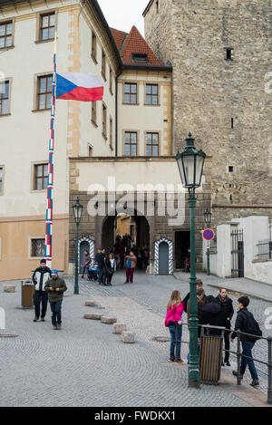 Entrance Gates to Prague Castle, Prague, Czech republic, Europe Stock Photo