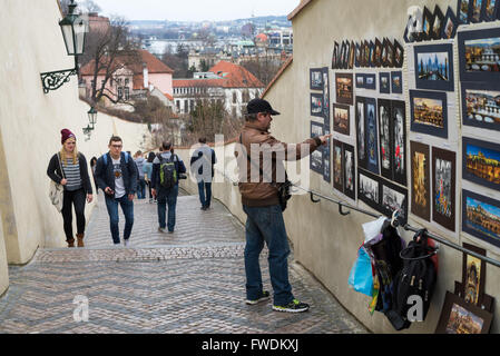 Old Castle Steps leading from the Lesser Town to Prague Castle, Prague, Czech republic, Europe Stock Photo