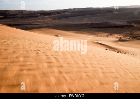 Desert sand dunes. Photographed in the Aravah region, Negev Desert, Israel Stock Photo