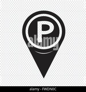 parking icon Map pointer Stock Vector
