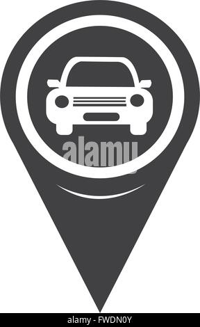 Map Pointer Car Icon Stock Vector