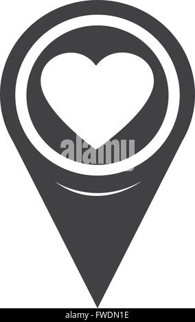 Map Pointer Heart Icon Stock Vector Image & Art - Alamy