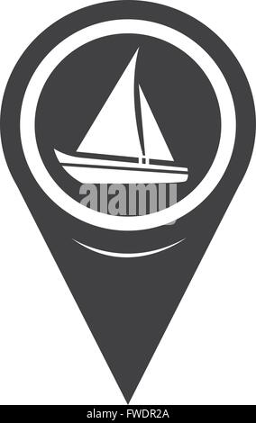 Map Pointer Sailing Boat Icon Stock Vector Image & Art - Alamy