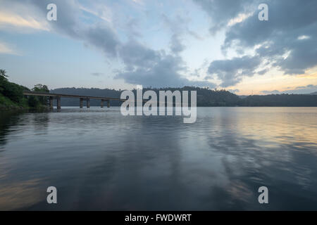 Sunrise in lake Banding, Perak - a must place to visit when you travel to Malaysia. Stock Photo