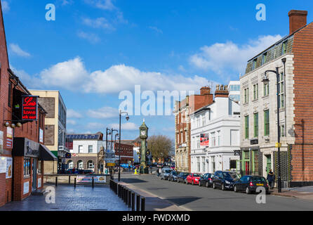 Frederick Street looking towards the Chamberlain Clock, Jewellery Quarter, Birmingham, West Midlands, England, UK Stock Photo