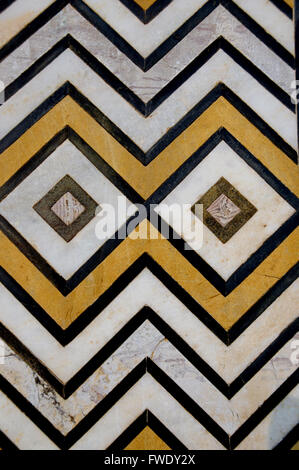 Detail of an inlay and carving from the interior of the Taj Mahal. Stock Photo