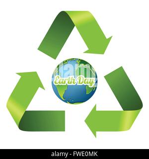 Earth Day design with recycle arrows. Vector graphic corporate ecology background Stock Vector