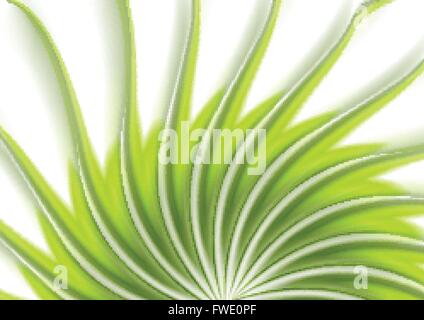 Green swirl wavy beams abstract background. Vector swirl elegant graphic design template Stock Vector
