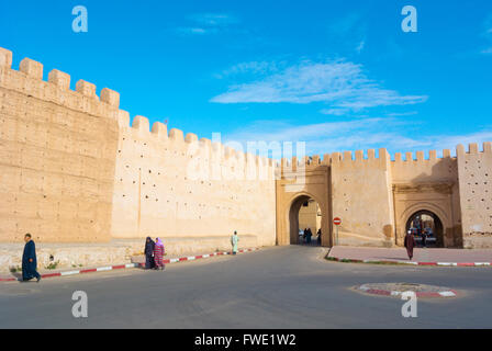 City walls, at Bab Targhount, Taroudant, Souss valley, southern Morocco, northern Africa Stock Photo