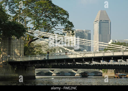 Bridges over the Singapore River. Stock Photo