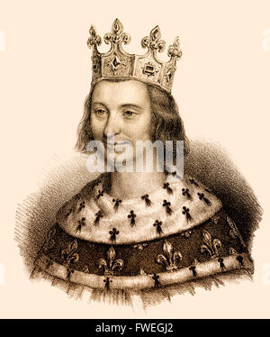 Louis IX or Saint Louis, Ludwig IX., 1214-1270, a Capetian King of France Stock Photo