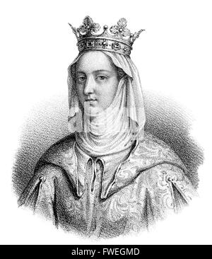 Joan I, Jeanne I de Navarre, Johanna I. von Navarra, 1273-1305, queen regnant of Navarre, queen consort to Philip IV of France Stock Photo