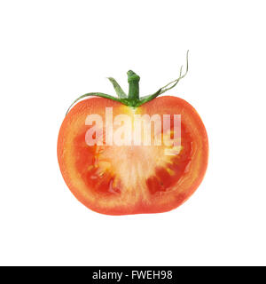 Tomato cross-section cut isolated Stock Photo