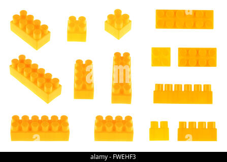 Set of toy construction blocks isolated Stock Photo
