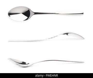 Stainless steel glossy spoon Stock Photo