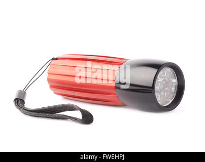 Red pocket flashlight isolated Stock Photo