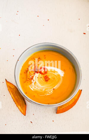 Vegan pumpkin soup Stock Photo