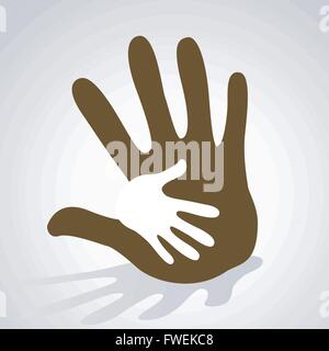 hands helping illustration background Stock Vector