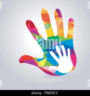 hand helping illustration background Stock Vector