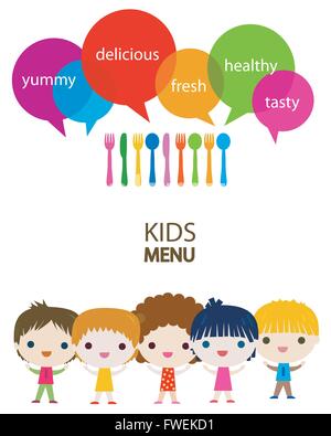 menu kids background design Stock Vector