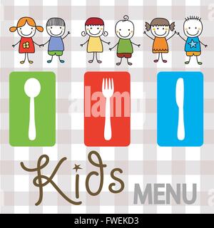 kids menu background design illustration Stock Vector