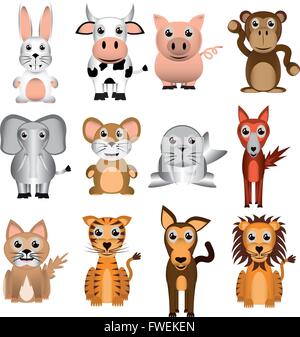 Illustration Graphic Vector Set Animals for the creative use in graphic design Stock Vector