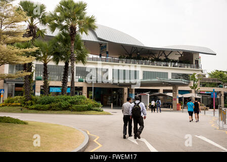 Beach Station that serves the Sentosa Express monorail at Sentosa leisure park island in Singapore Stock Photo