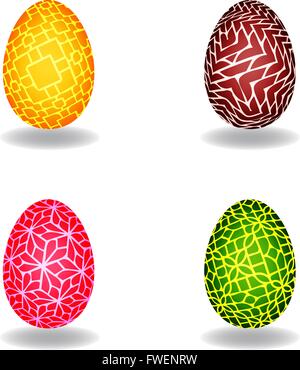 Set of easter egg with modern pattern Stock Vector