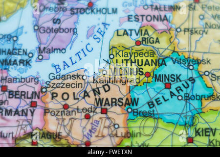 Lithuania political map with capital Vilnius, national borders Stock ...