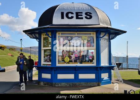 Ice cream kiosk on the promenade at Largs, Ayrshire, Scotland, UK Stock Photo