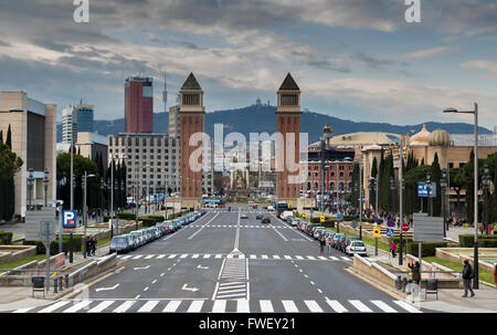 Venetian Towers in Barcelona Stock Photo
