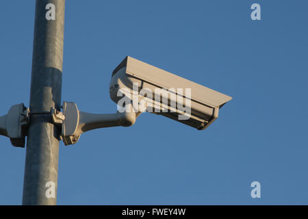 Security camera on a light pole Stock Photo