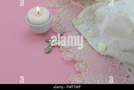 First Holy Communion Symbol Background Concept With Rosary
