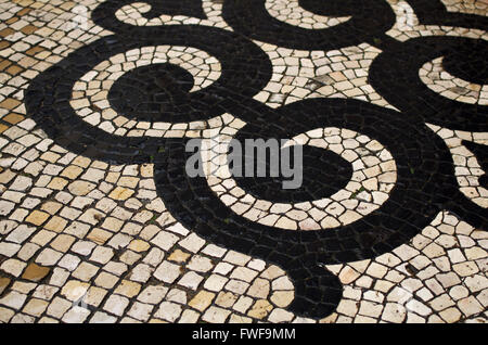 Lisbon cobblestone pavement Portugal Stock Photo