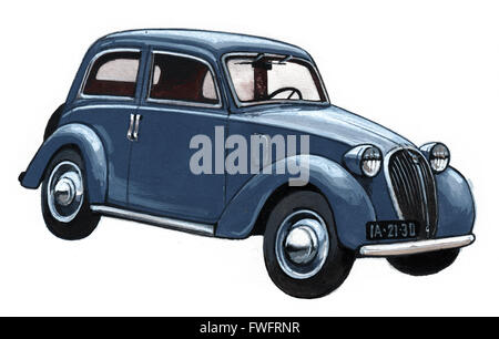 Illustration of a Fiat 1100 by Bohdan Wroblewski Stock Photo