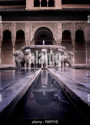 Patio de los leones, Alhambra, Granada, Spain Stock Photo