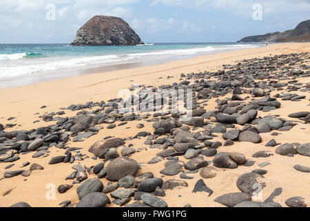 Leao Beach Rocks Fernando de Noronha Brazil Stock Photo