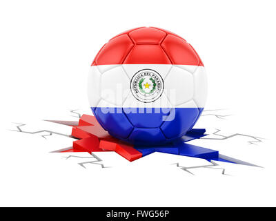 soccer ball with the flag of Paraguay Stock Photo